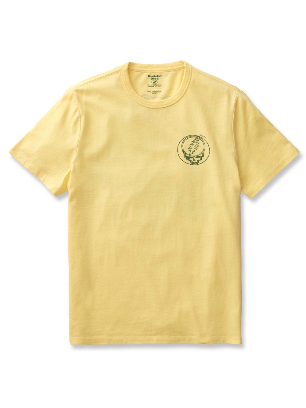 Taylor Stitch x Grateful Dead Organic Cotton Tee in Lemon Stamp Size L